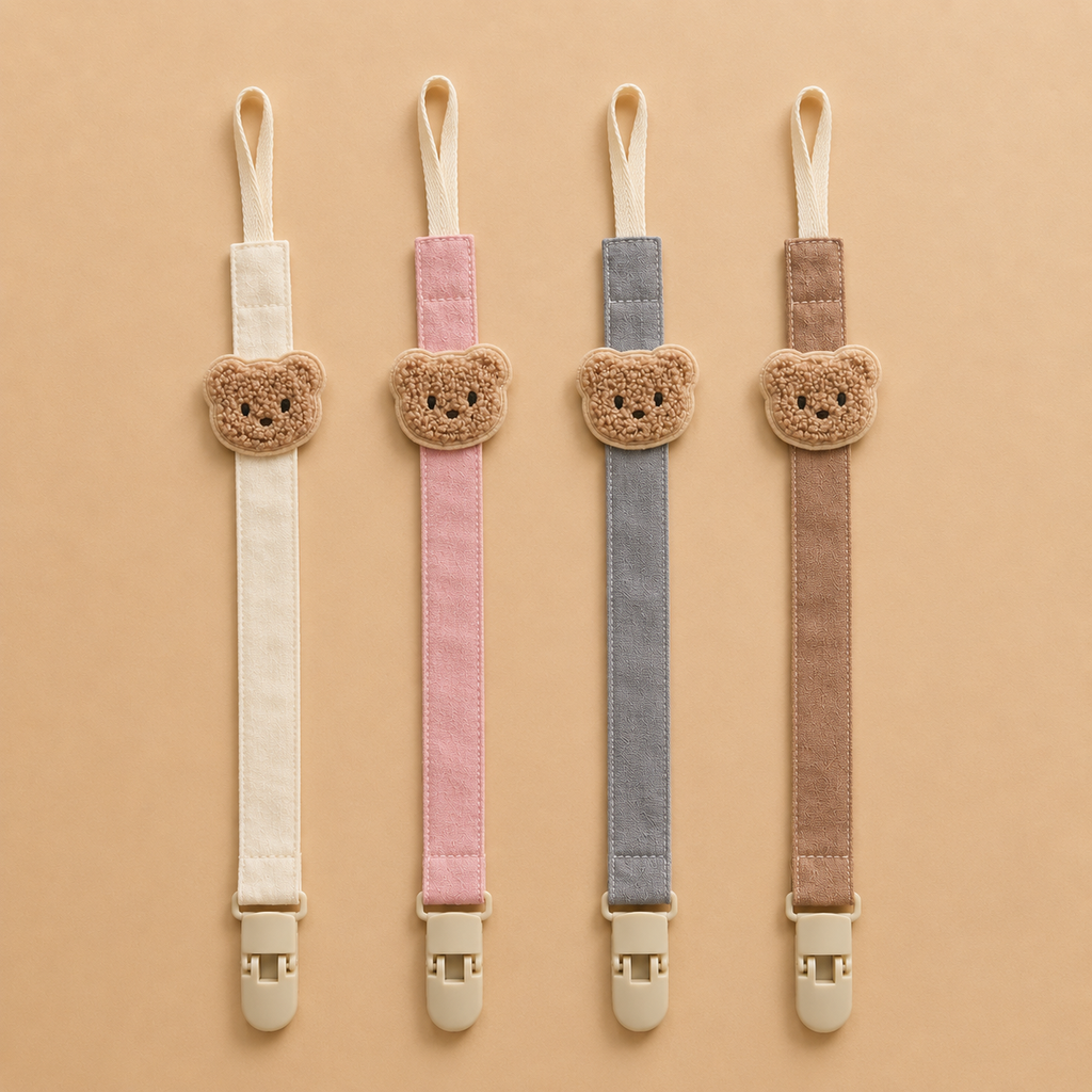 Attache-Sucette Ours en Coton pour Bébé Reborn