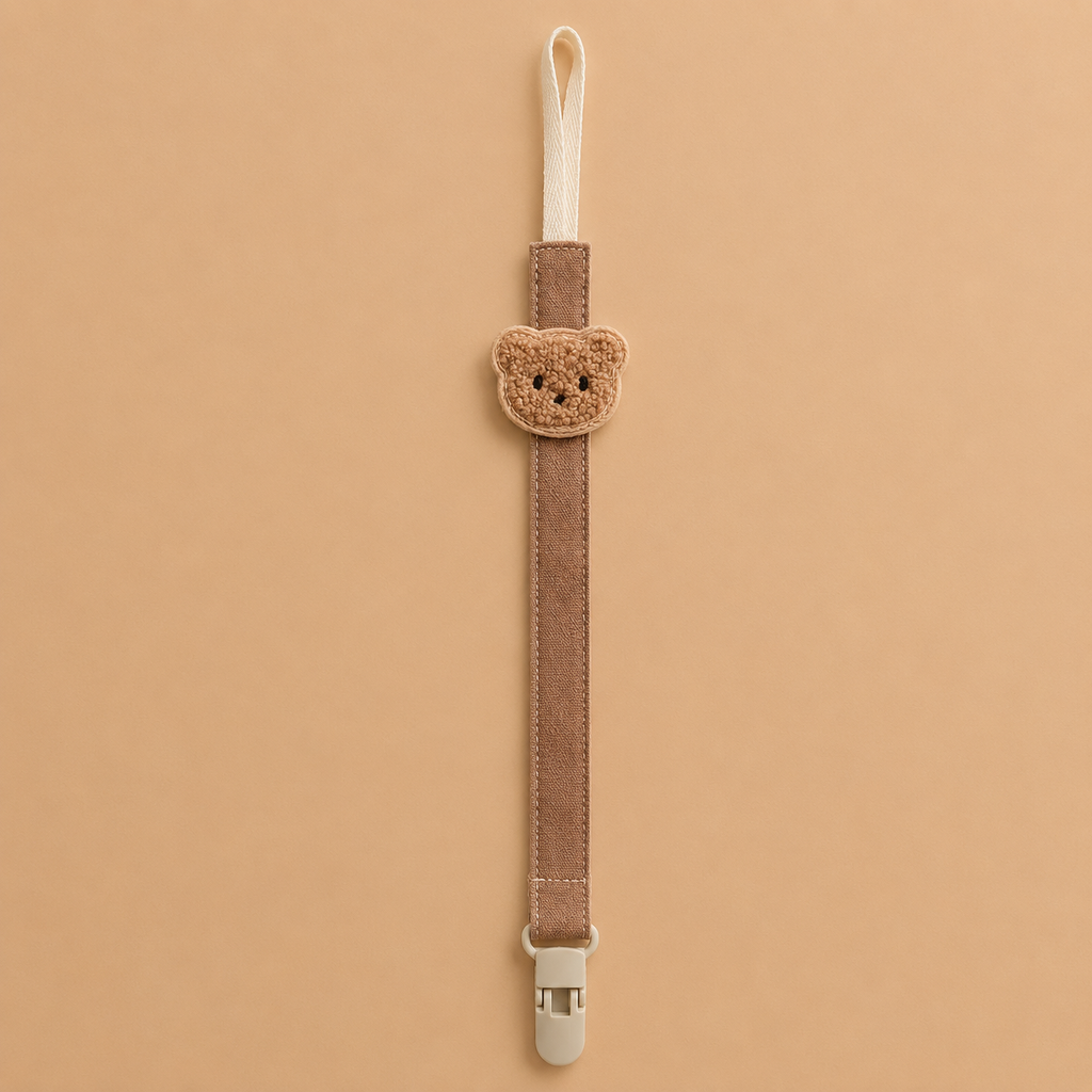 Attache-Sucette Ours en Coton pour Bébé Reborn
