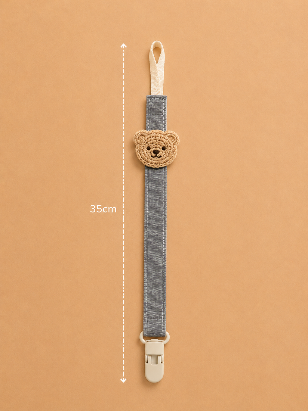 Attache-Sucette Ours en Coton pour Bébé Reborn