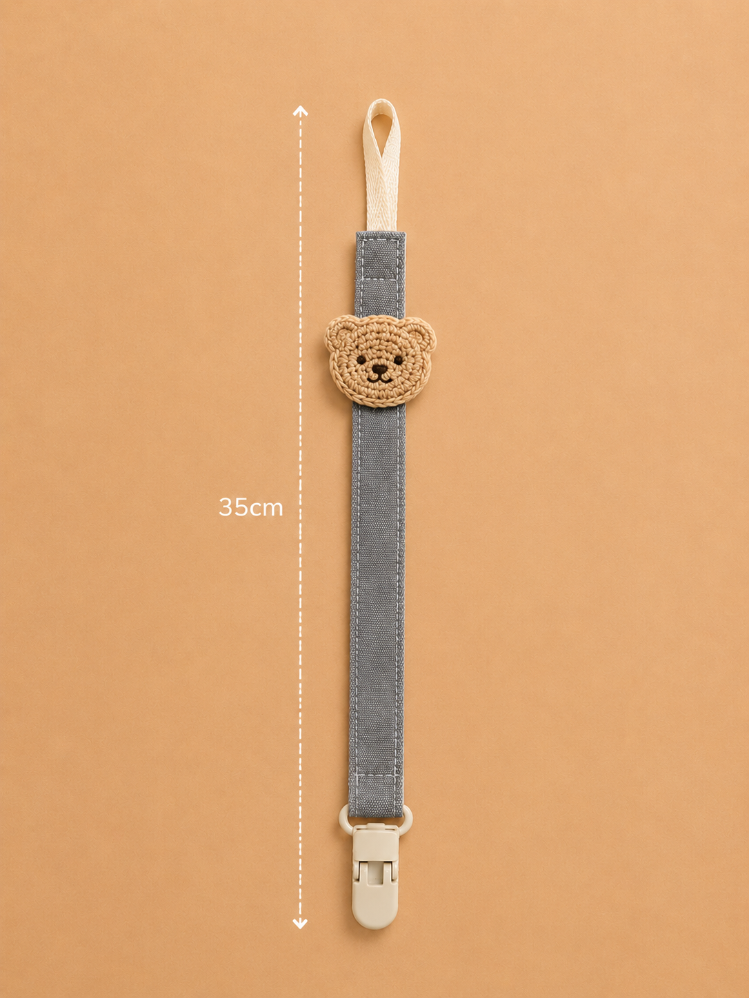Attache-Sucette Ours en Coton pour Bébé Reborn