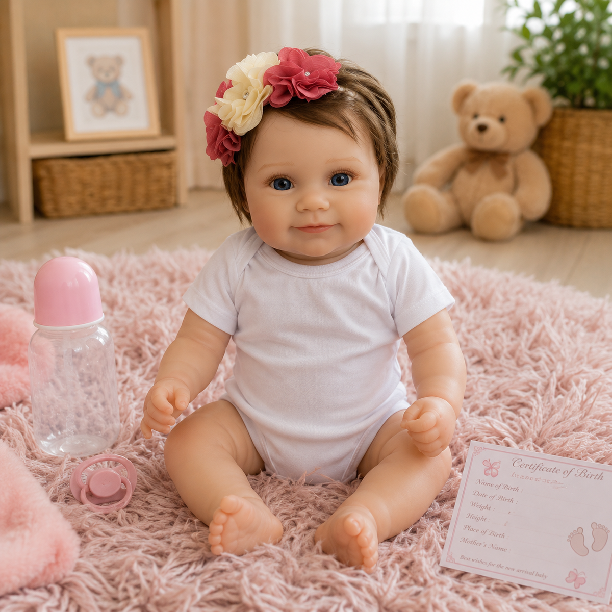 Bébé Reborn Fille 50 cm Réaliste en Vinyle - Emma