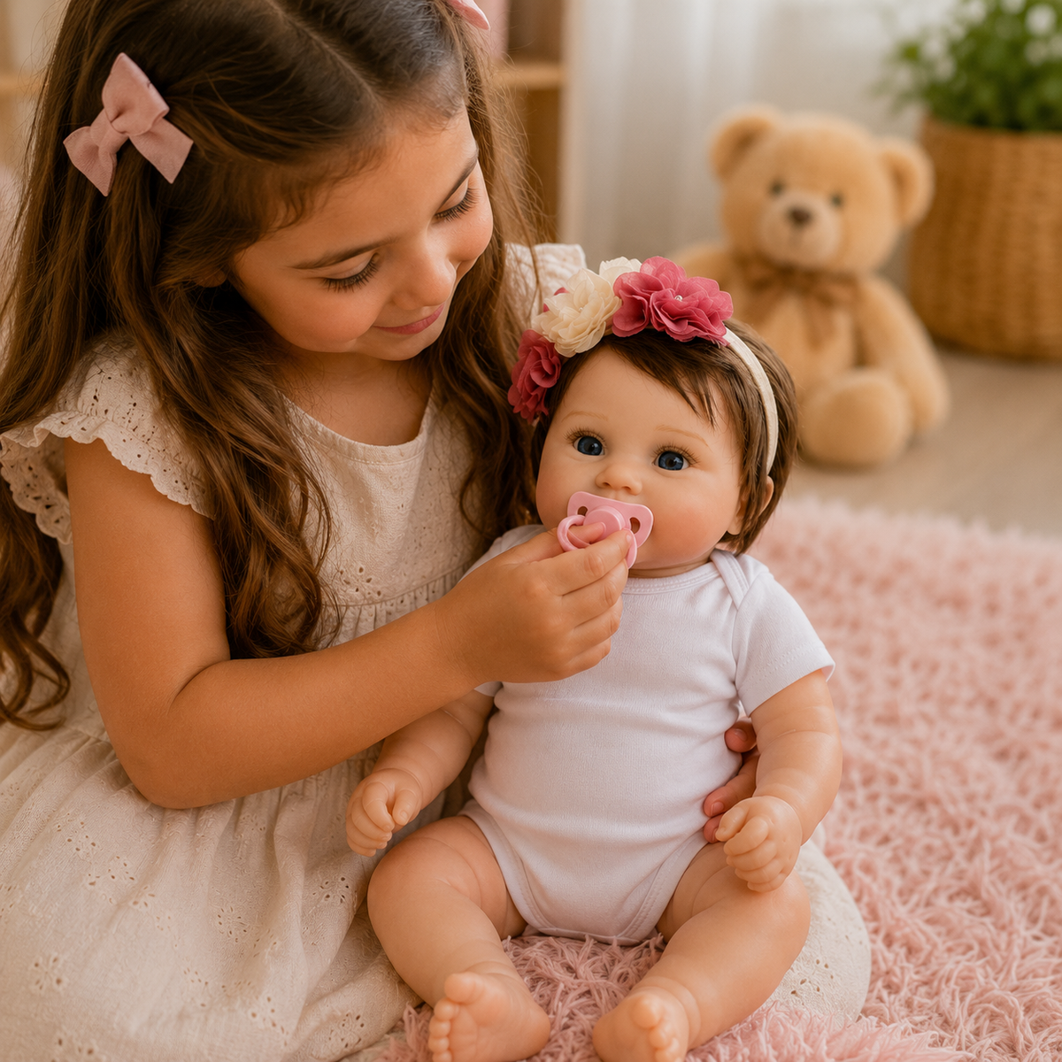 Bébé Reborn Fille 50 cm Réaliste en Vinyle - Emma