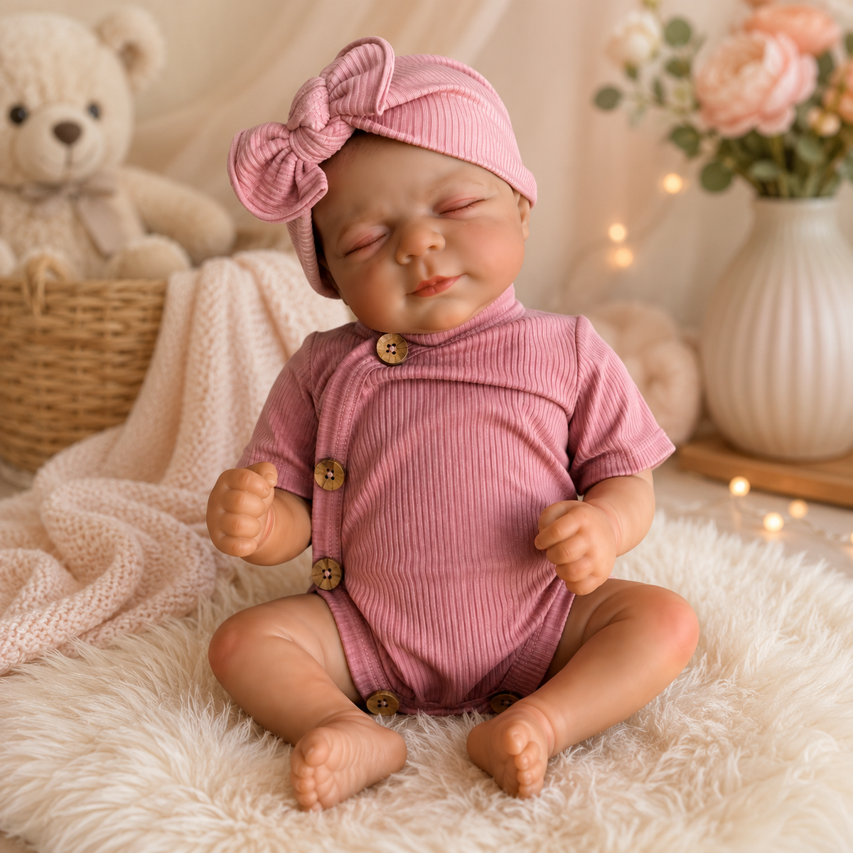 Bébé Reborn Fille 49 cm Réaliste en Vinyle – Emy