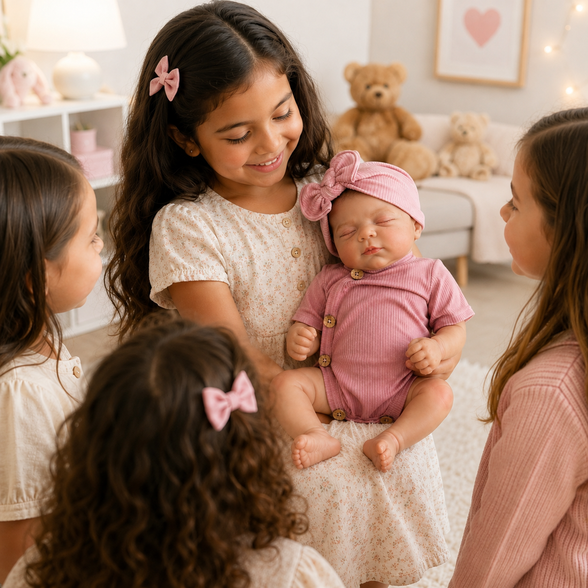 Bébé Reborn Fille 49 cm Réaliste - Corps en Tissu, Membres en Vinyle - Emy