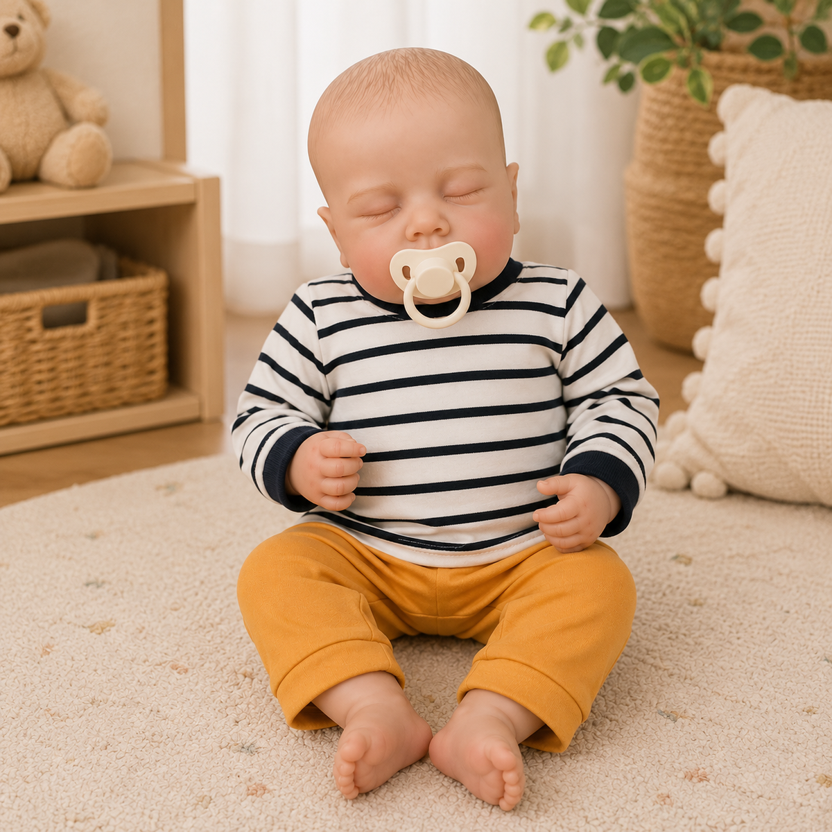 Bébé Reborn Garçon 49 cm Réaliste en Vinyle – Louis