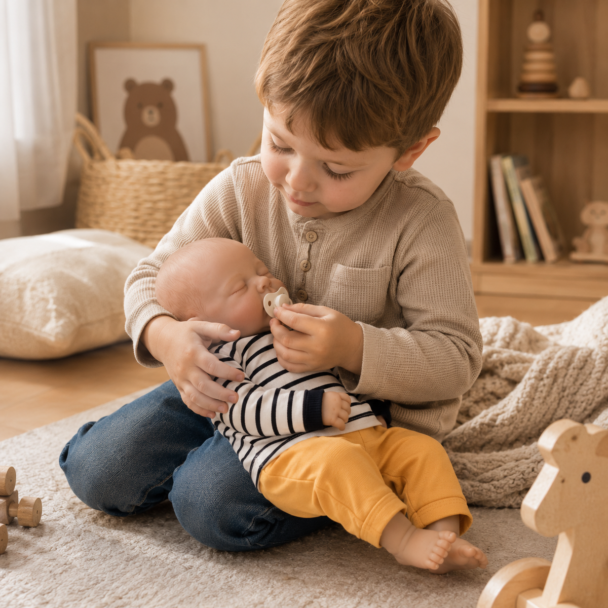 Bébé Reborn Garçon 49 cm Réaliste en Vinyle – Louis