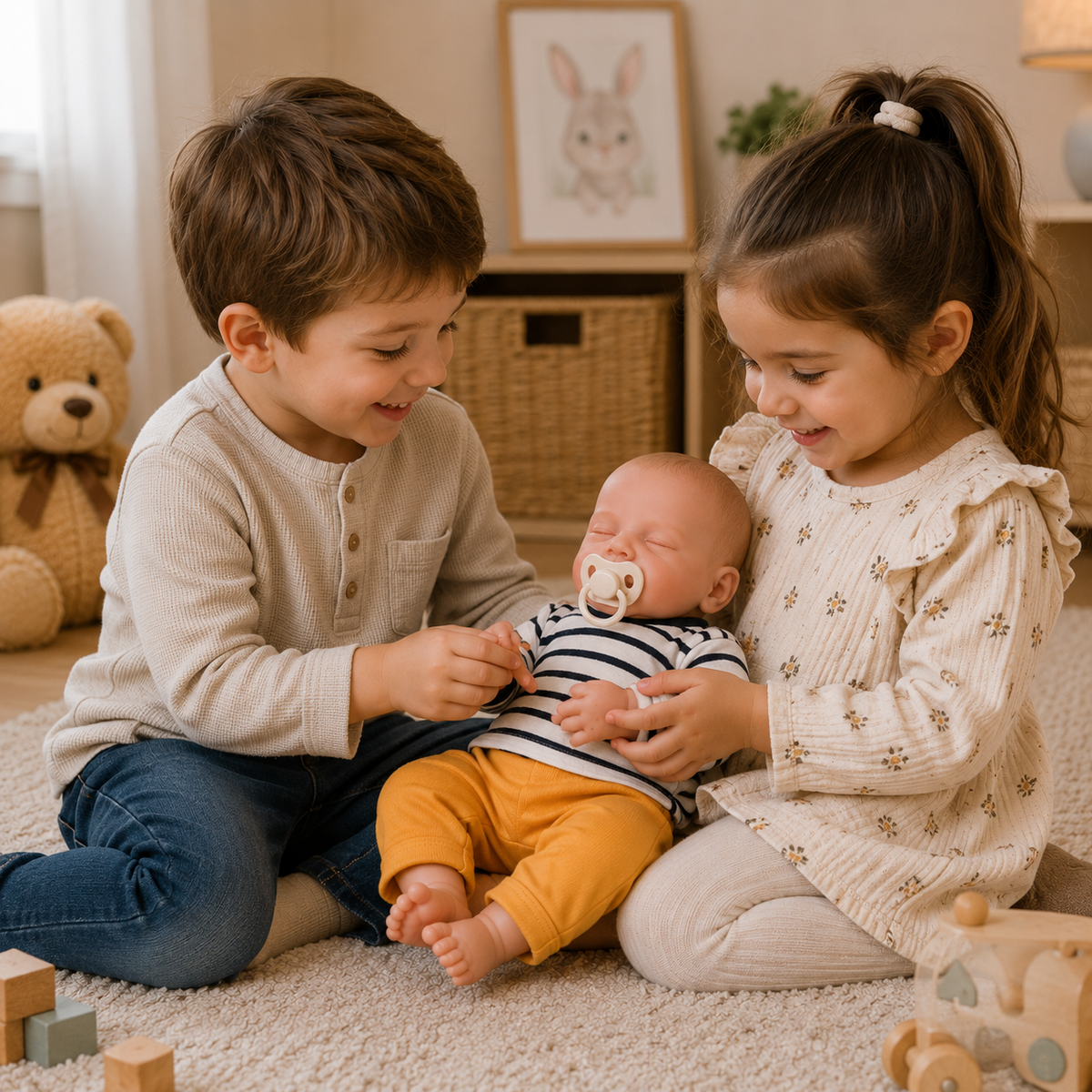 Bébé Reborn Garçon 49 cm Réaliste en Vinyle – Louis