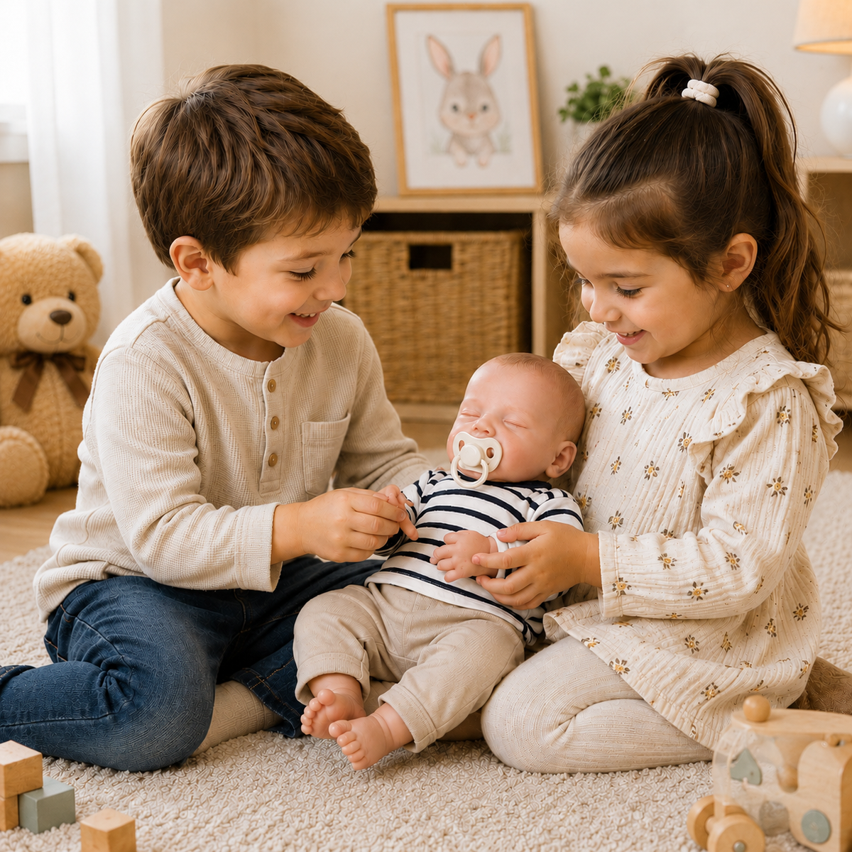Bébé Reborn Garçon 49 cm Réaliste en Vinyle – Louis