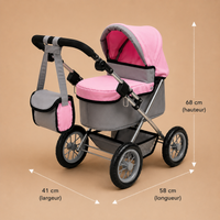 Poussette pour Bébé Reborn Pliante 68 cm – Rose