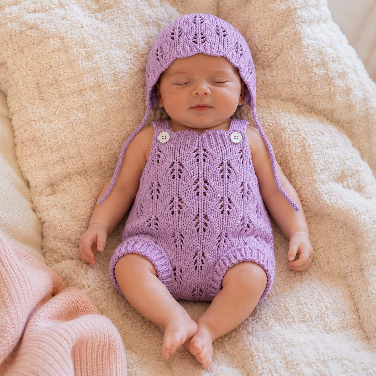 Tenue Bébé Reborn 25 à 33 cm en Maille avec Bonnet