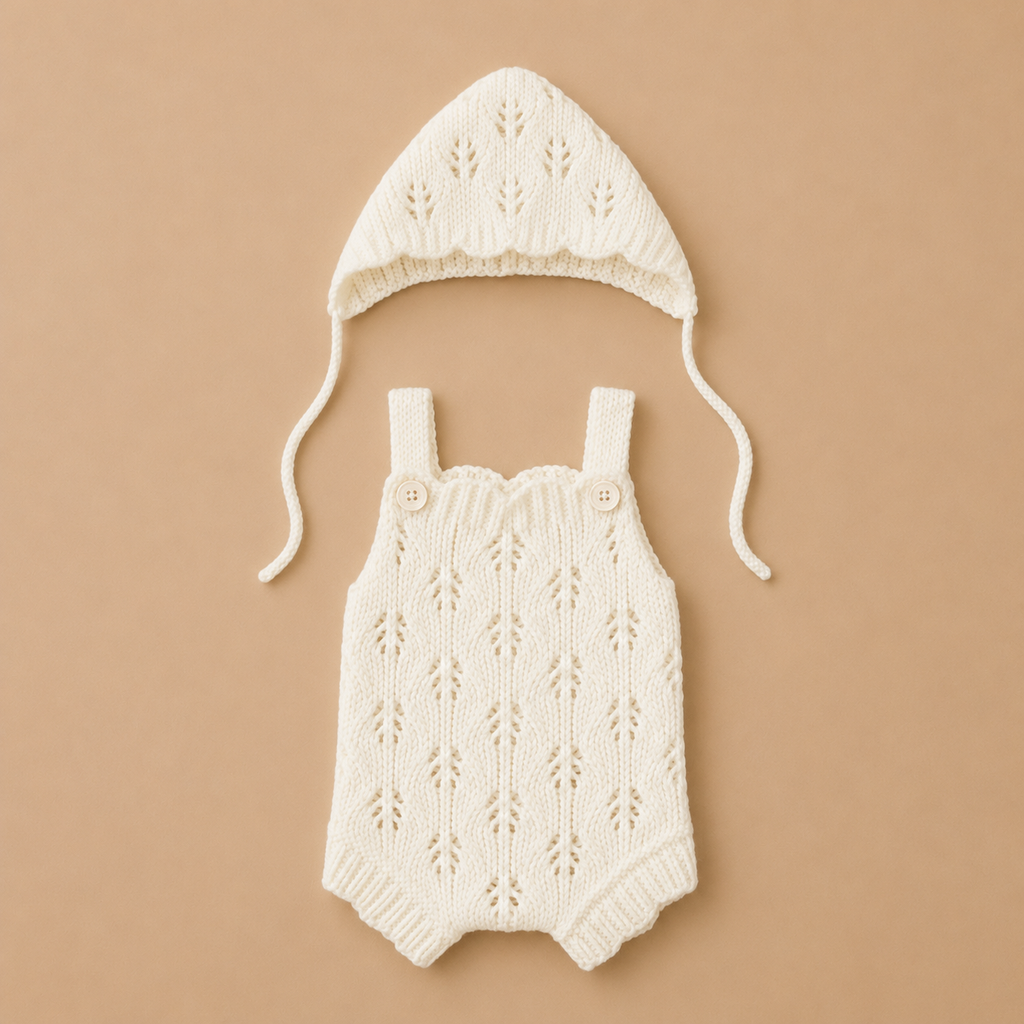 Tenue Bébé Reborn 25 à 33 cm en Maille avec Bonnet