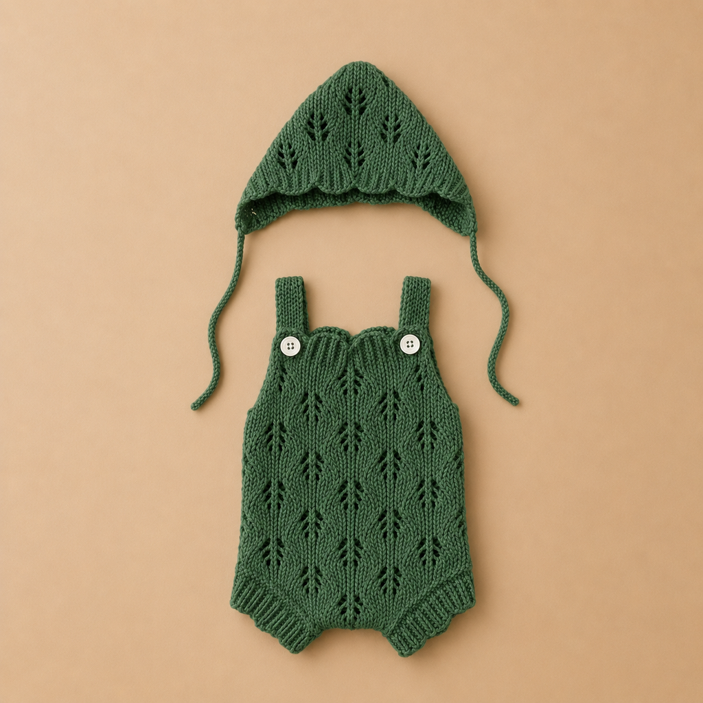 Tenue Bébé Reborn 25 à 33 cm en Maille avec Bonnet