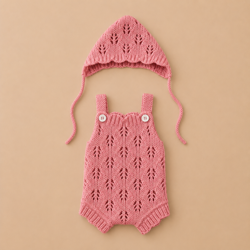 Tenue Bébé Reborn 25 à 33 cm en Maille avec Bonnet
