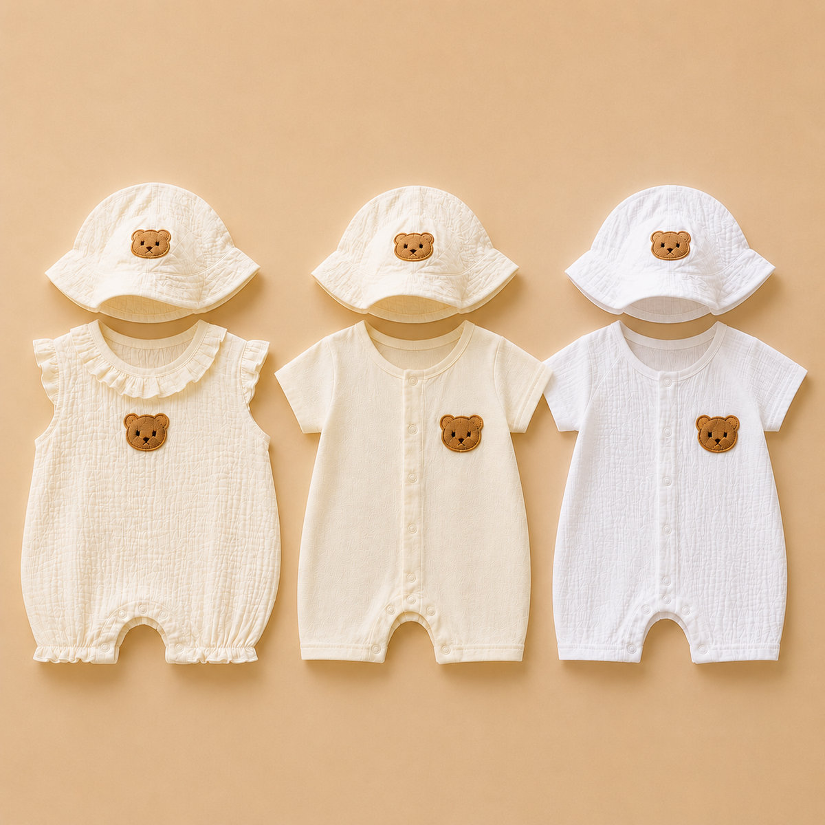Tenue Bébé Reborn 45 à 50 cm – Ensemble Mousseline Petit Ourson