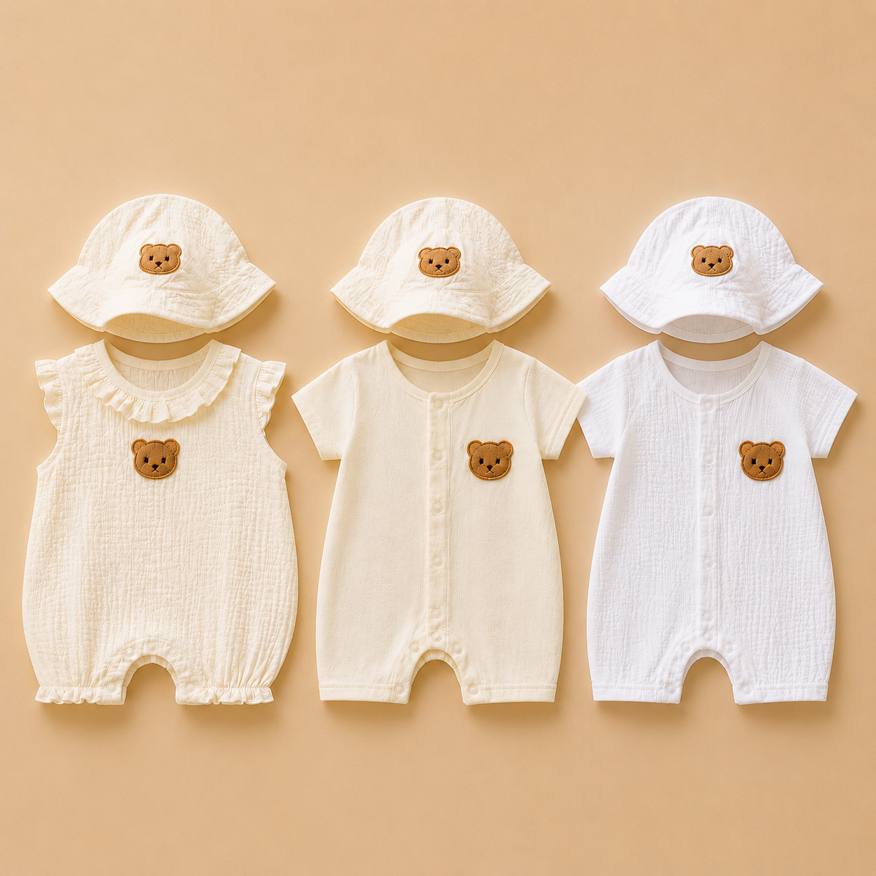 Tenue Bébé Reborn 45 à 50 cm – Ensemble Mousseline Petit Ourson