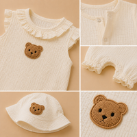 Tenue Bébé Reborn 45 à 50 cm – Ensemble Mousseline Petit Ourson