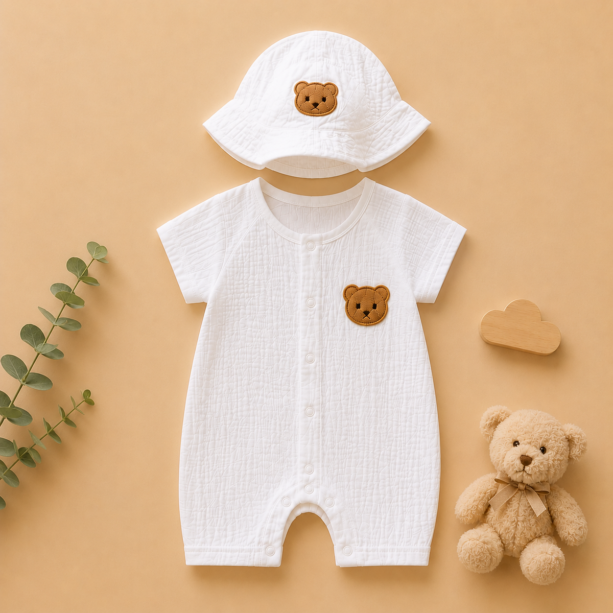Tenue Bébé Reborn 45 à 50 cm – Ensemble Mousseline Petit Ourson